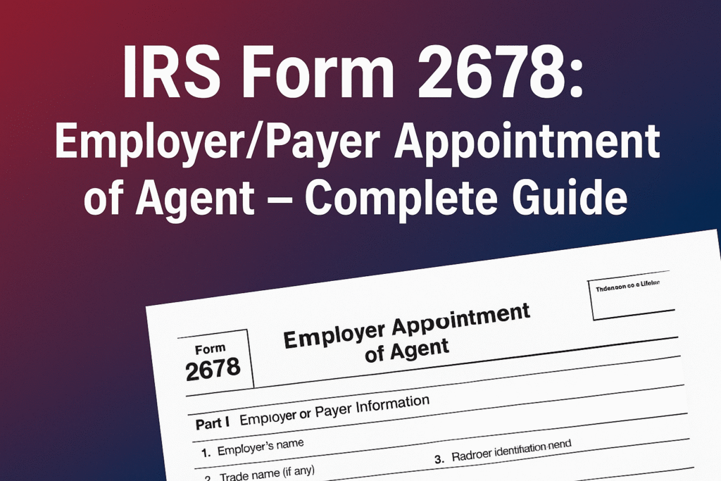 IRS Form 2678: Employer/Payer Appointment of Agent – Complete Guide
